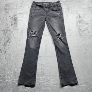 American Eagle Outfitters High Rise Distressed Gray Jeans